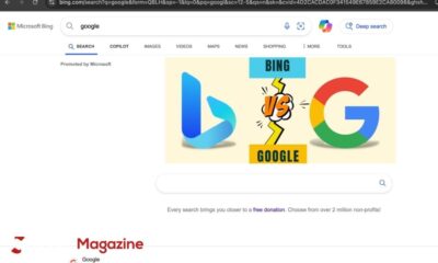 how often is google searched on bing